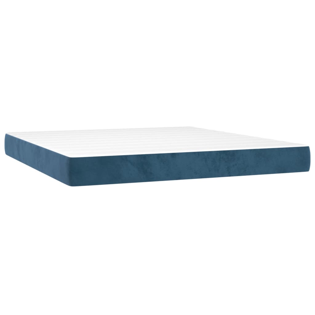 Matratze Taschenfederkern 180x200x20 cm Dunkelblau Samtbezug weich bequem Bett