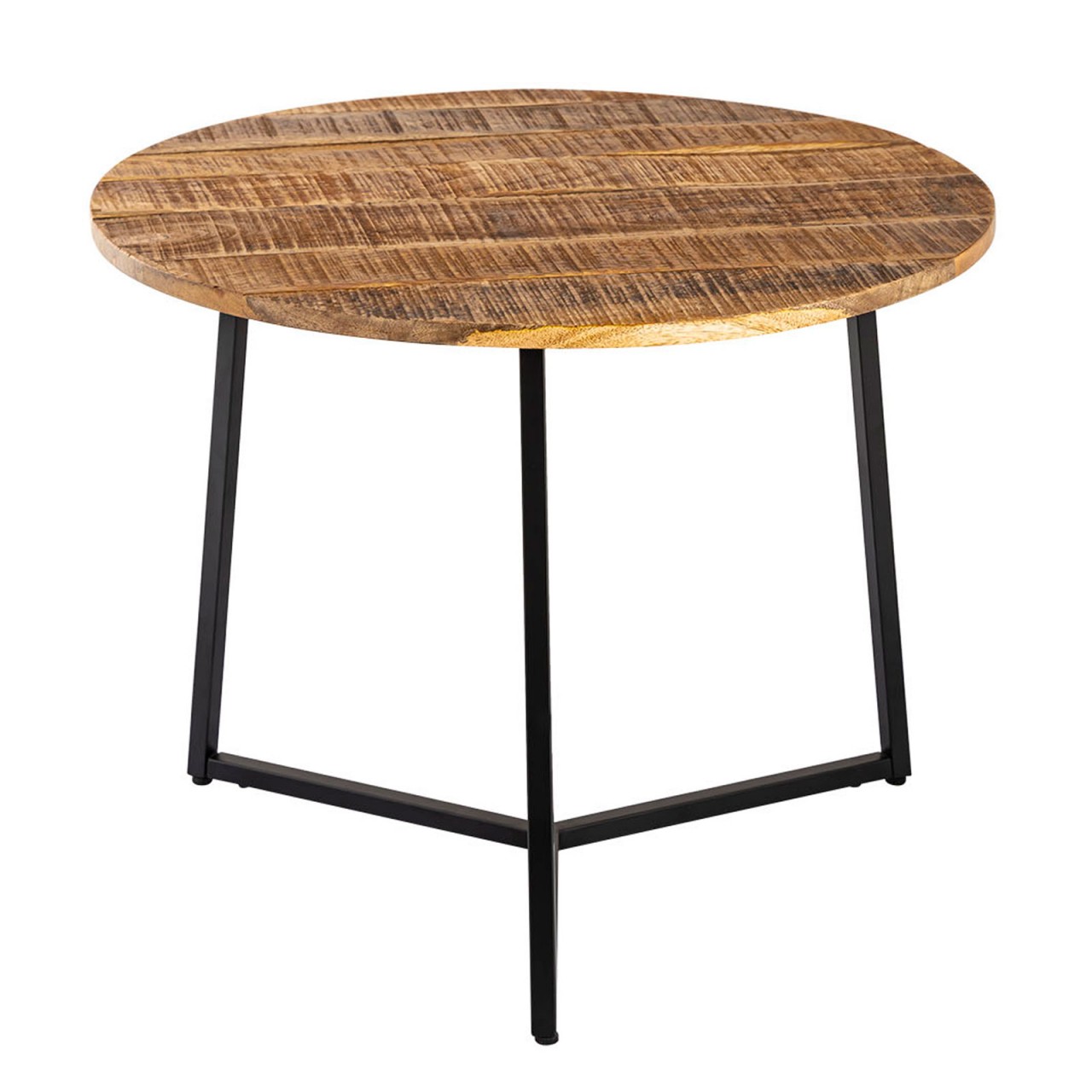 Couchtisch rund Beistelltisch Massivholz ø 56cm Wohnzimmertisch La Palma Metall Gestell schwarz Couchtisch rund Beistelltisch Massivholz ø 56cm Wohnzimmertisch La Palma Metall Gestell schwarz