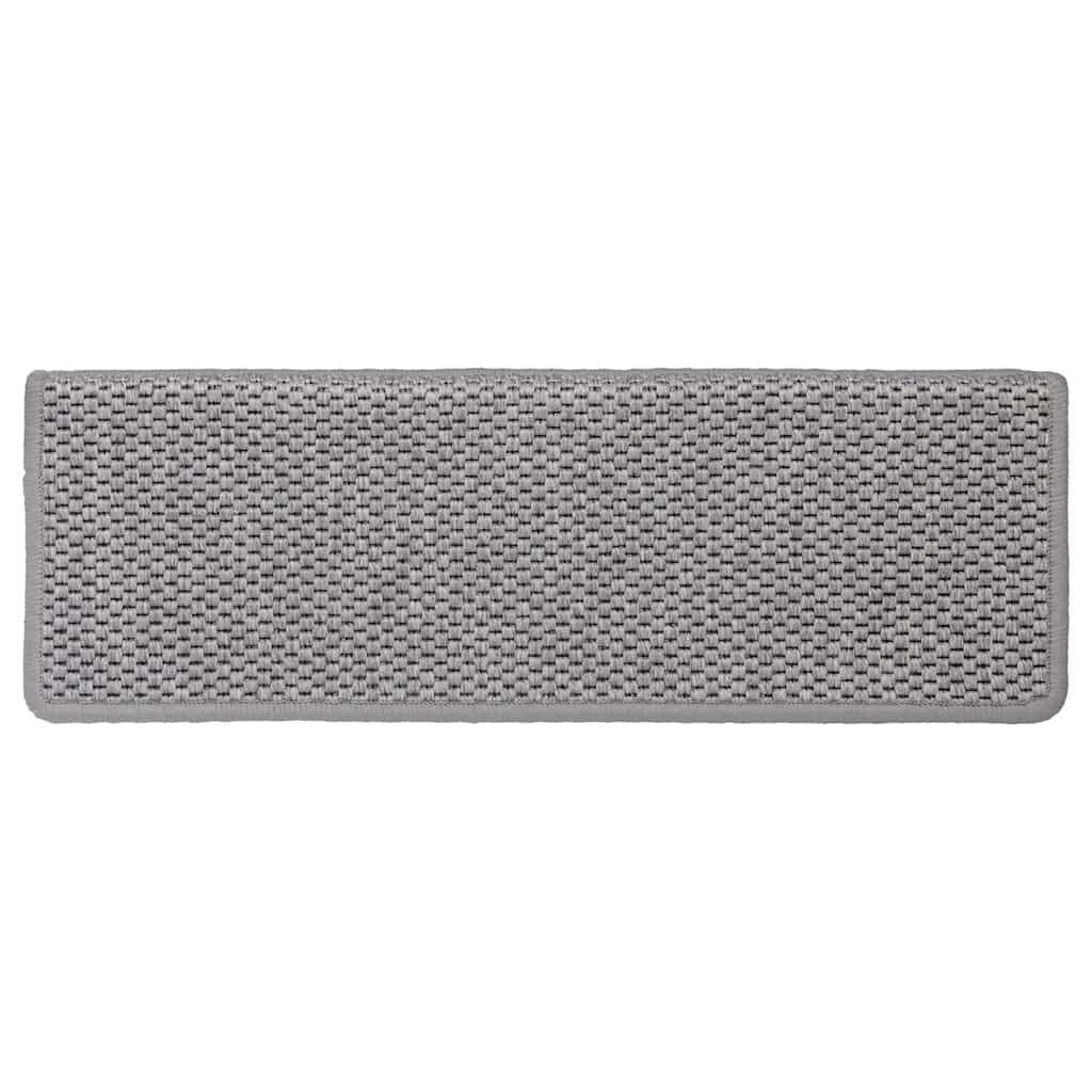 Treppenmatten Selbstklebend Sisal-Look 15 Stk. 65x21x4 Platina