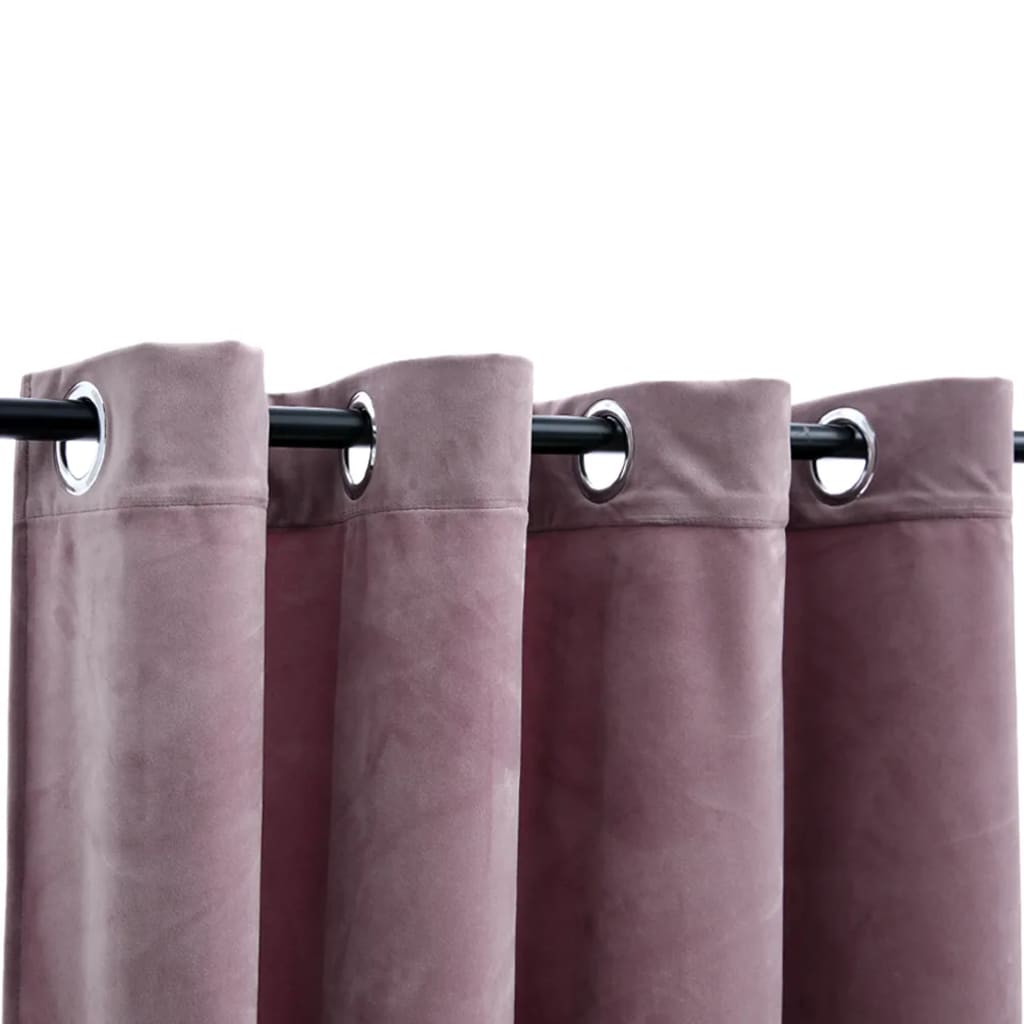Verdunkelungsvorhänge Antikrosa Samt mit Ringen 2 Stück 140x225 cm für luxuriöse Inneneinrichtung