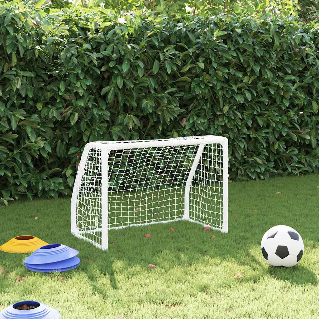 vidaXL Fußballtore für Kinder 2 Stk. mit Ball Weiß 64x35x48 cm Metall