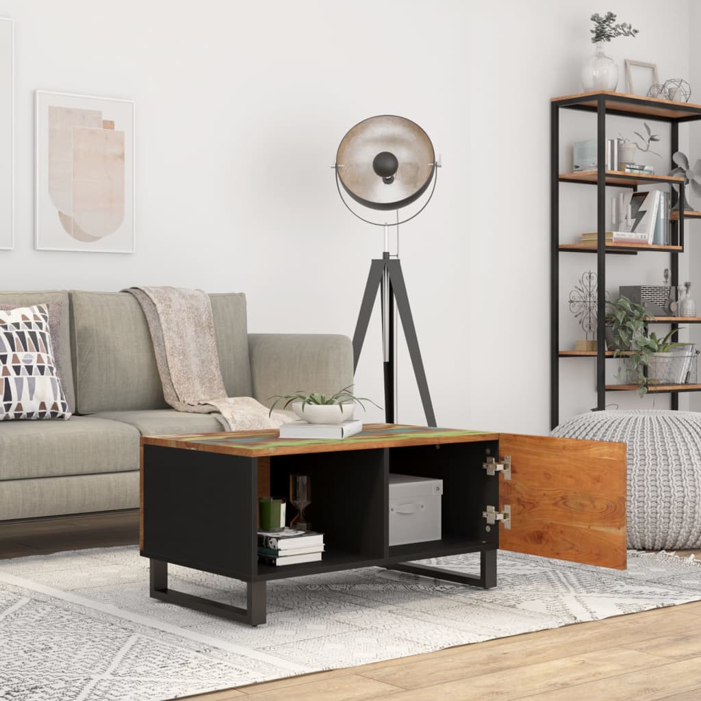 Couchtisch mit Staufach Tür Lowboard 80x50x40cm Massivholz Altholz Ablage Couchtisch mit Staufach Tür Lowboard 80x50x40cm Massivholz Altholz Ablage