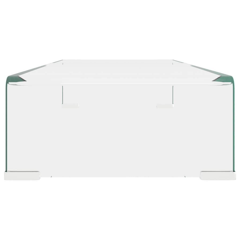 TV-Tisch/Bildschirmerhöhung Glas Transparent 70x30x13 cm