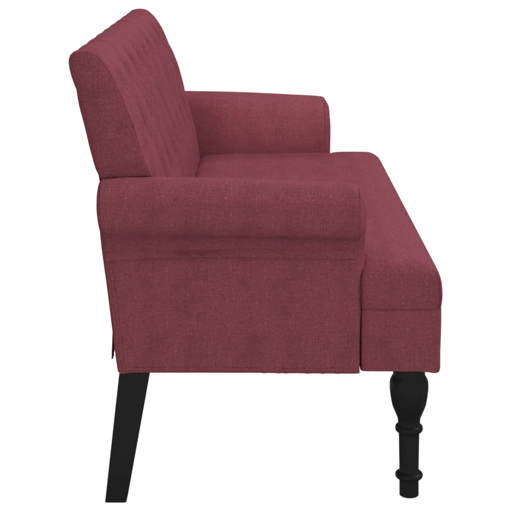 Sitzbank mit Rückenlehne Weinrot 120x62x75,5 cm Stoff Modern & stilvoll