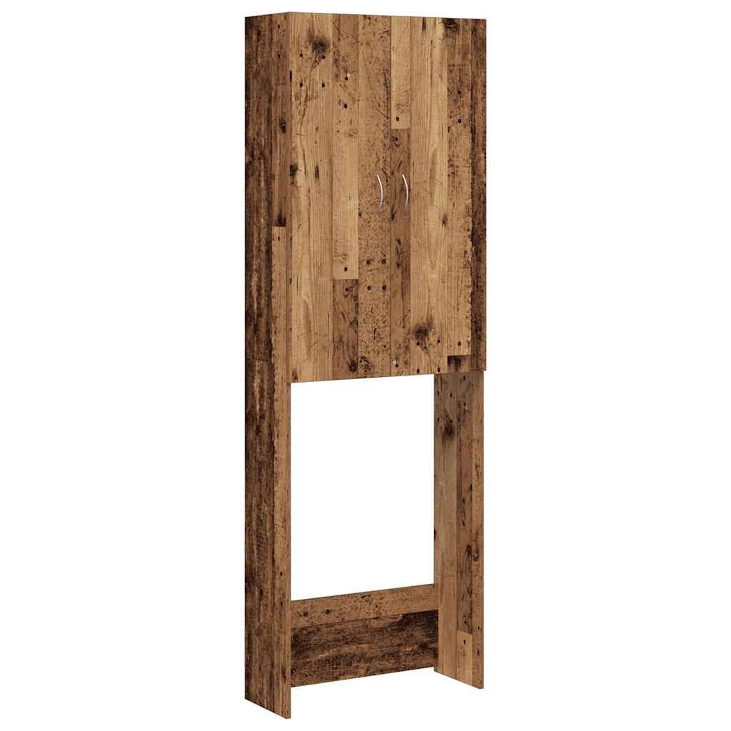 Waschmaschinenschrank 64 x 25,5 x 190 cm Altholz-Optik funktional