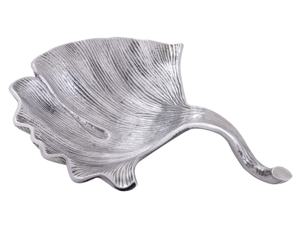 Dekoschale Schale Aluminium Ginkgo groß gold o. silber Blattschale
