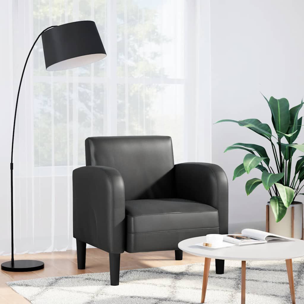 sessel mit Armlehnen Schwarz 54 cm Kunstleder