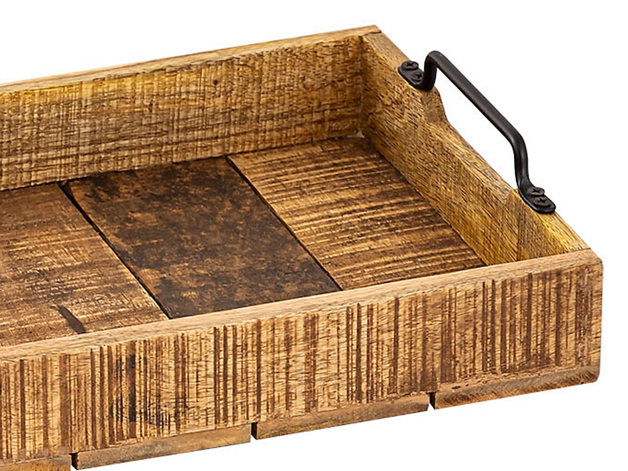 Serviertablett Holztablett Set 2 Stück 46x31cm Tablett Holz Serviertablett Deko Tablett Mangoholz