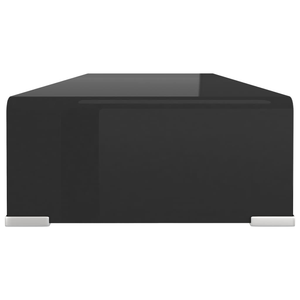 TV Tisch Glas Schwarz 80x30x13 cm ideal als Bildschirmständer oder Erhöhung