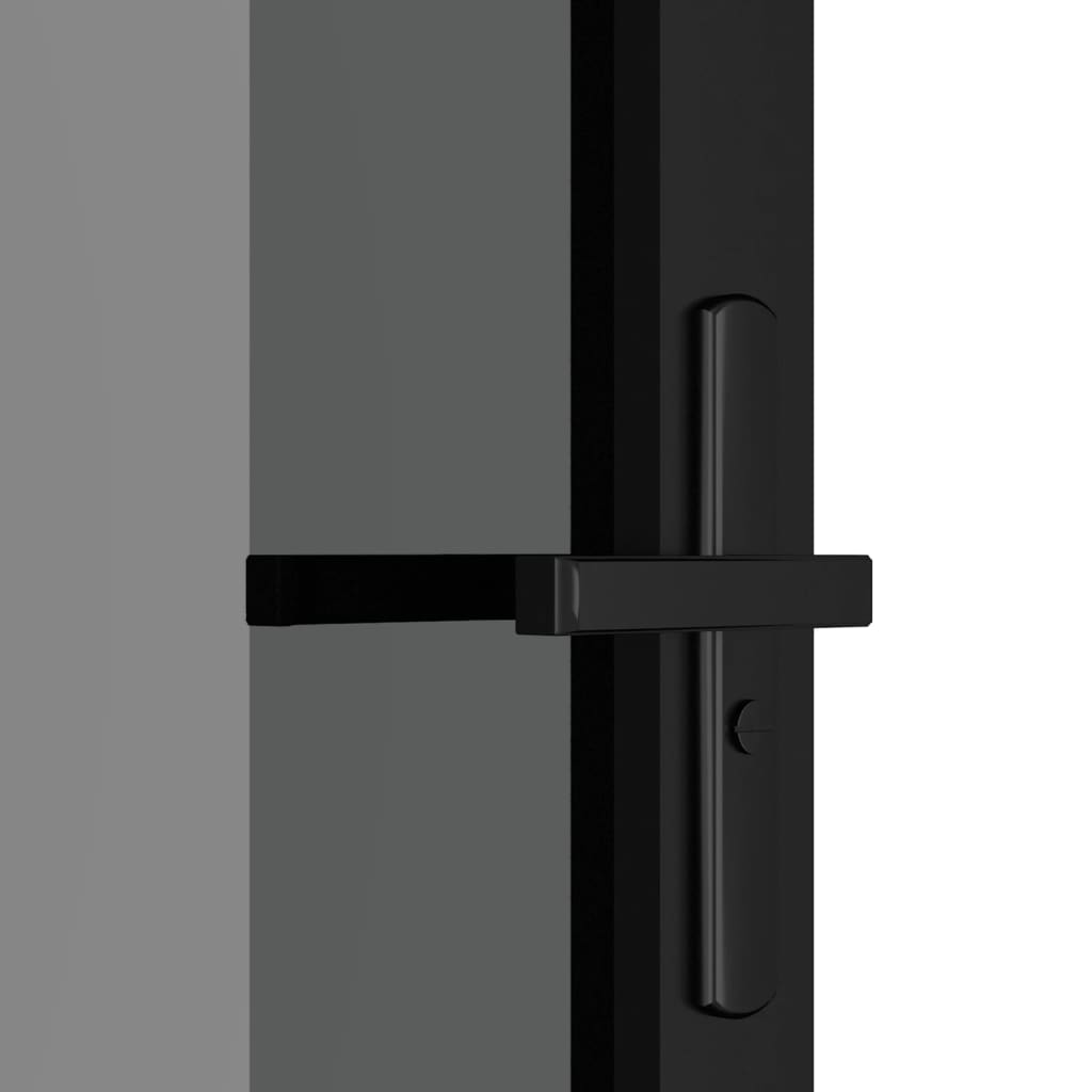 Innentür Tür 76x201,5 cm Schwarz ESG-Glas und Aluminium