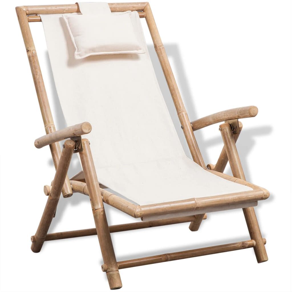Outdoor Liegestuhl aus Bambus wetterfest klappbar ideal für Terrasse und Garten