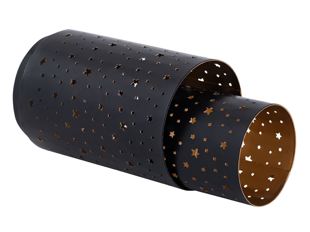 Teelichthalter Masterbox 16x 2er Set Sternenhimmel Kerzenhalter rund schwarz gold