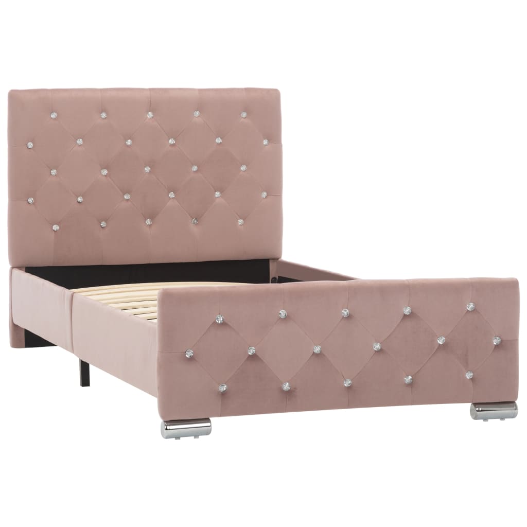 Bettgestell Rosa 90x200 cm Weicher Samt hochwertiger Look Modern stilvoll