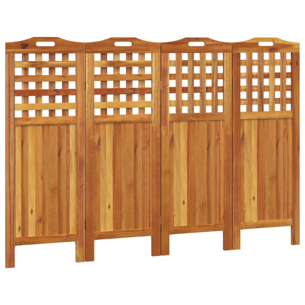 Raumteiler 4-teilig Massivholz Akazie 162 x 2 x 115 cm modern und dekorativ