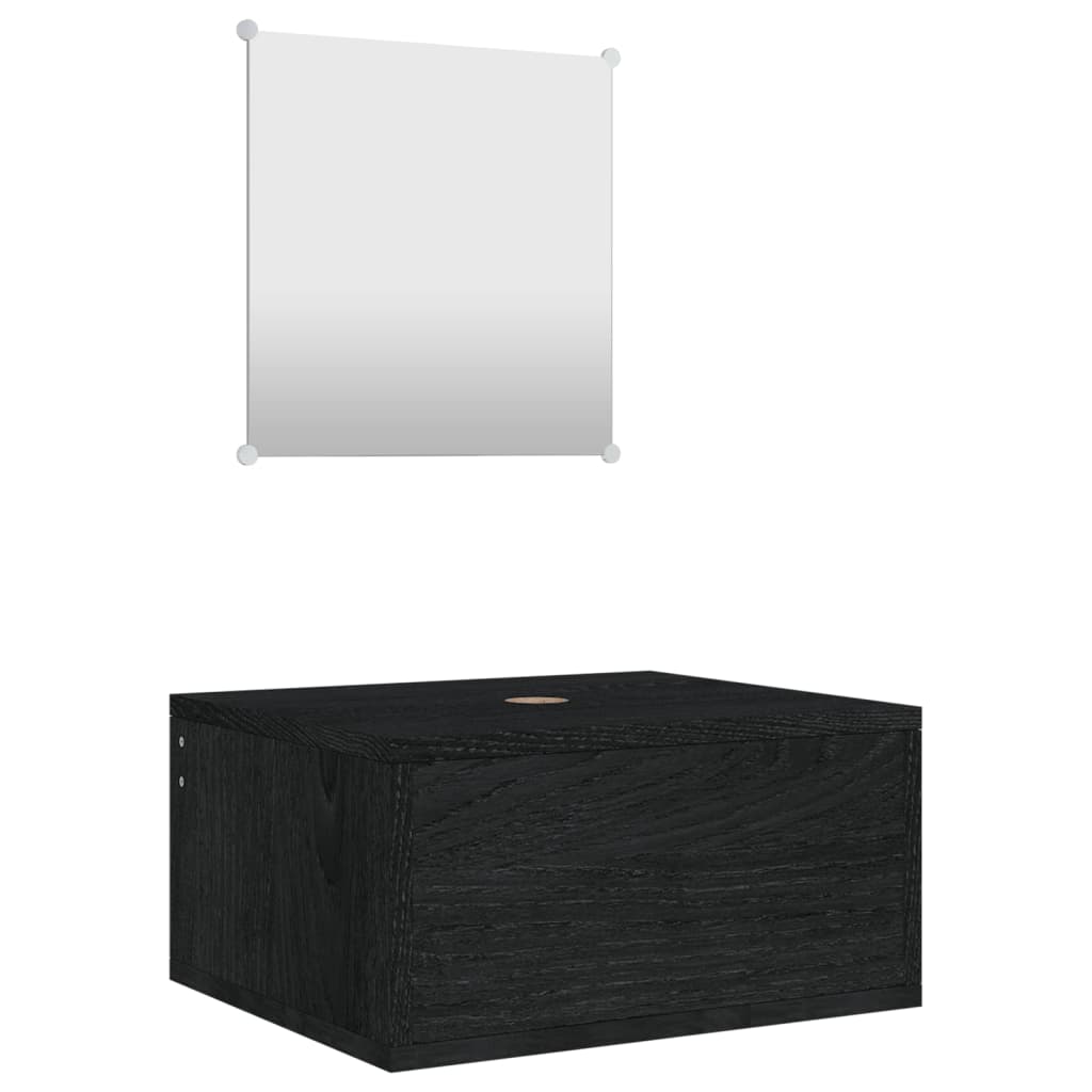 Badmöbel Set 2-teilig schwarz Holzwerkstoff ideal für jedes Badezimmer modern