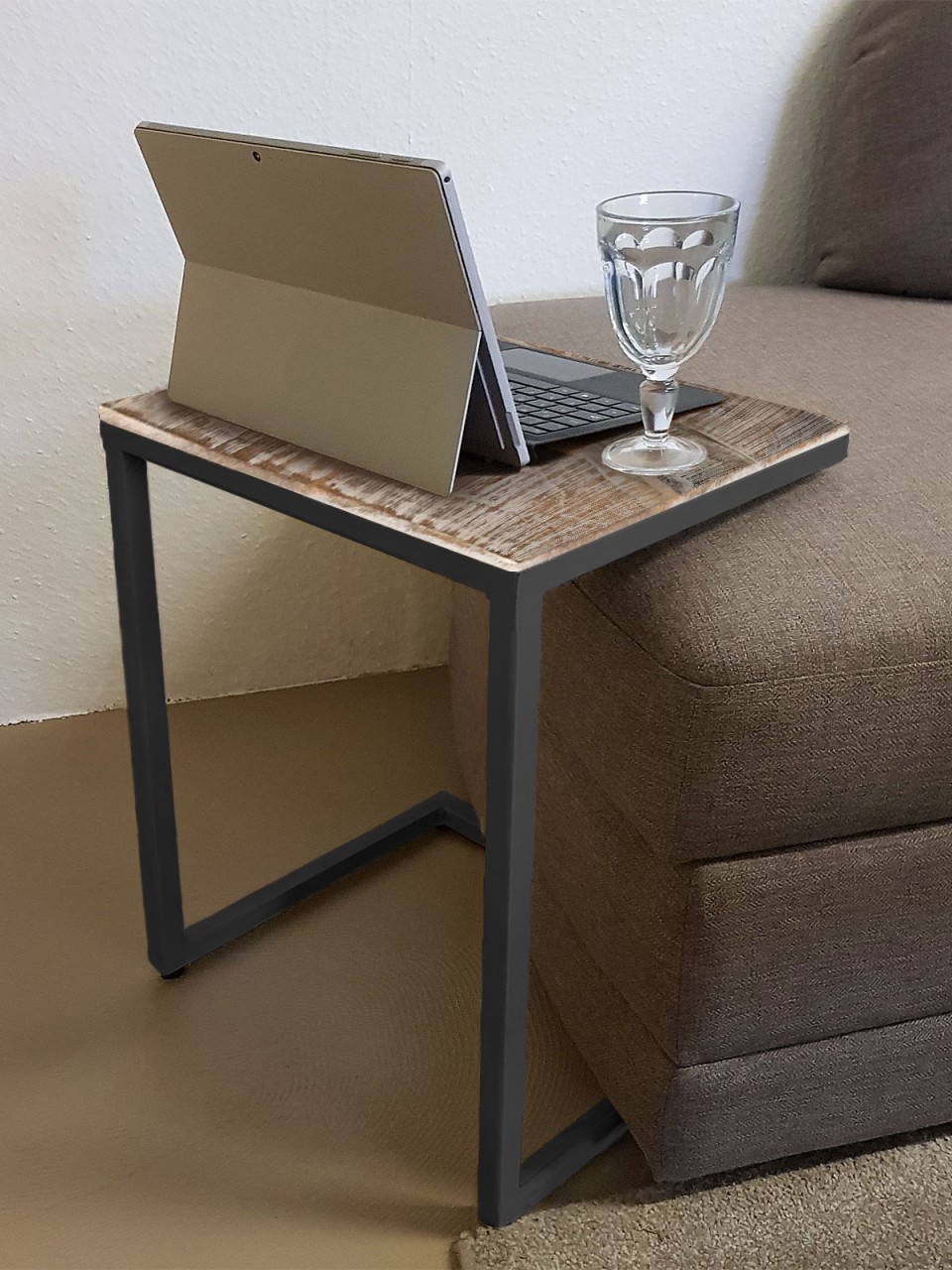 Couchtisch 2er Set B 40 H 51 cm Wohnzimmer-Tisch-Set Beistelltisch Atlanta Metall Gestell