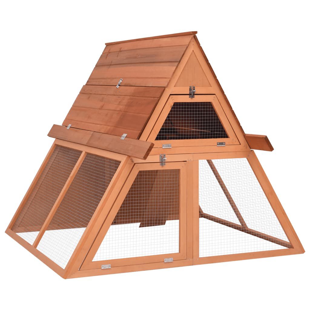 Kleintierstall Tanne massiv 152 x 127 x 109,5 cm mit Dach für Garten