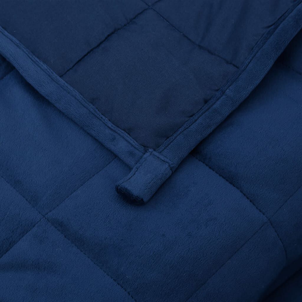 Gewichtsdecke Blau 200x200 cm Stoff 13 kg schwer für ruhigen erholsamen Schlaf